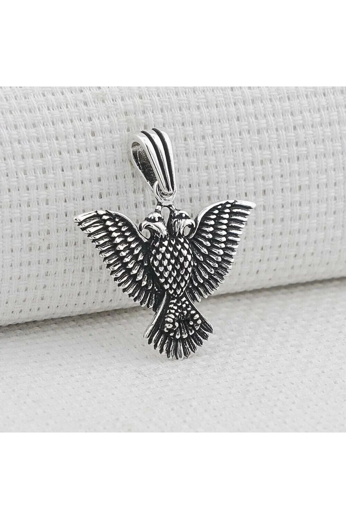 shop Çift Başlı Kartal Türk Yazılı 925 Ayar Gümüş Erkek Kolye Ucu