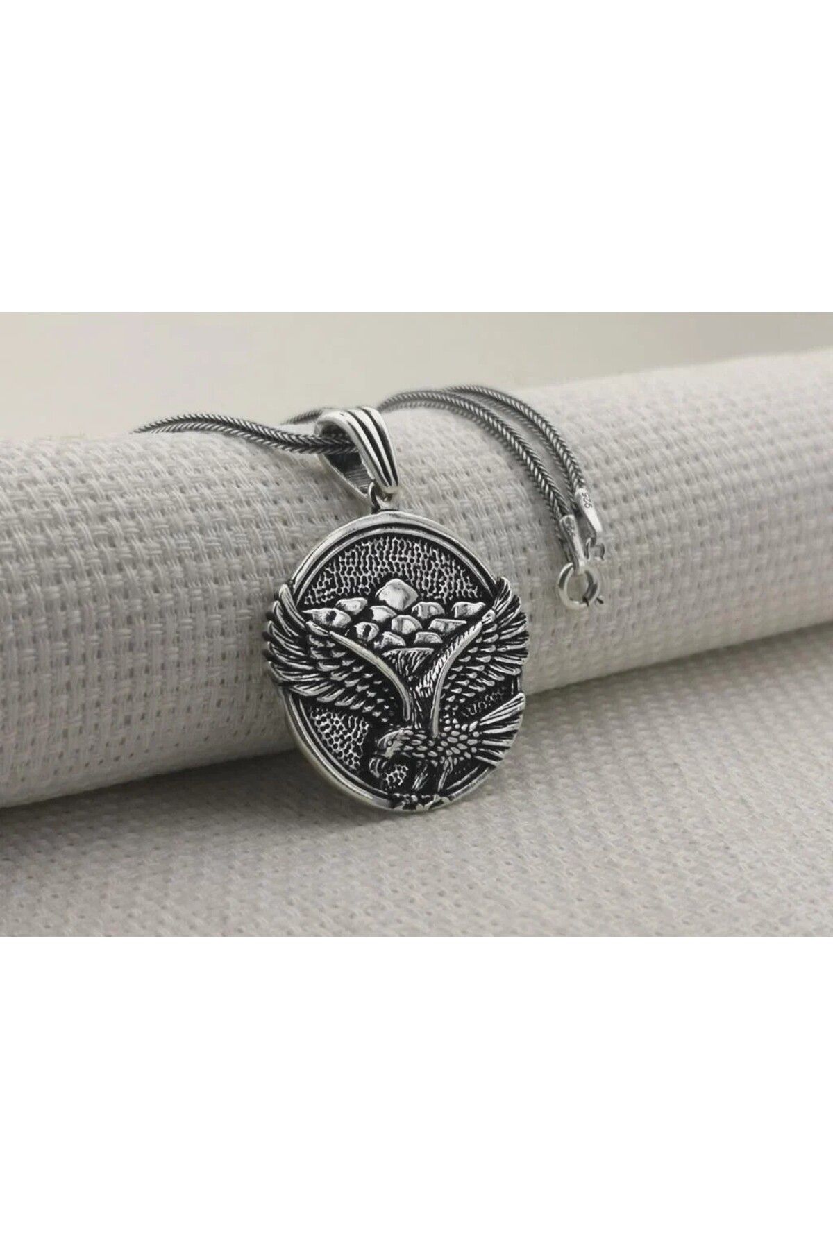 shop Büyük Kartal Tasarımlı 925 Ayar Gümüş Erkek Kolye