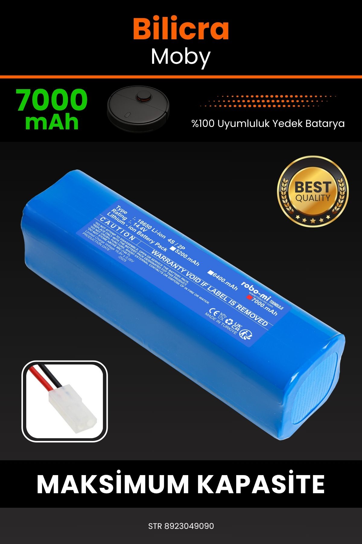 robo-mi Bilicra Moby 7000mAh Robot Süpürge Bataryası - Koruma Katmanlı Batarya Teknolojisi