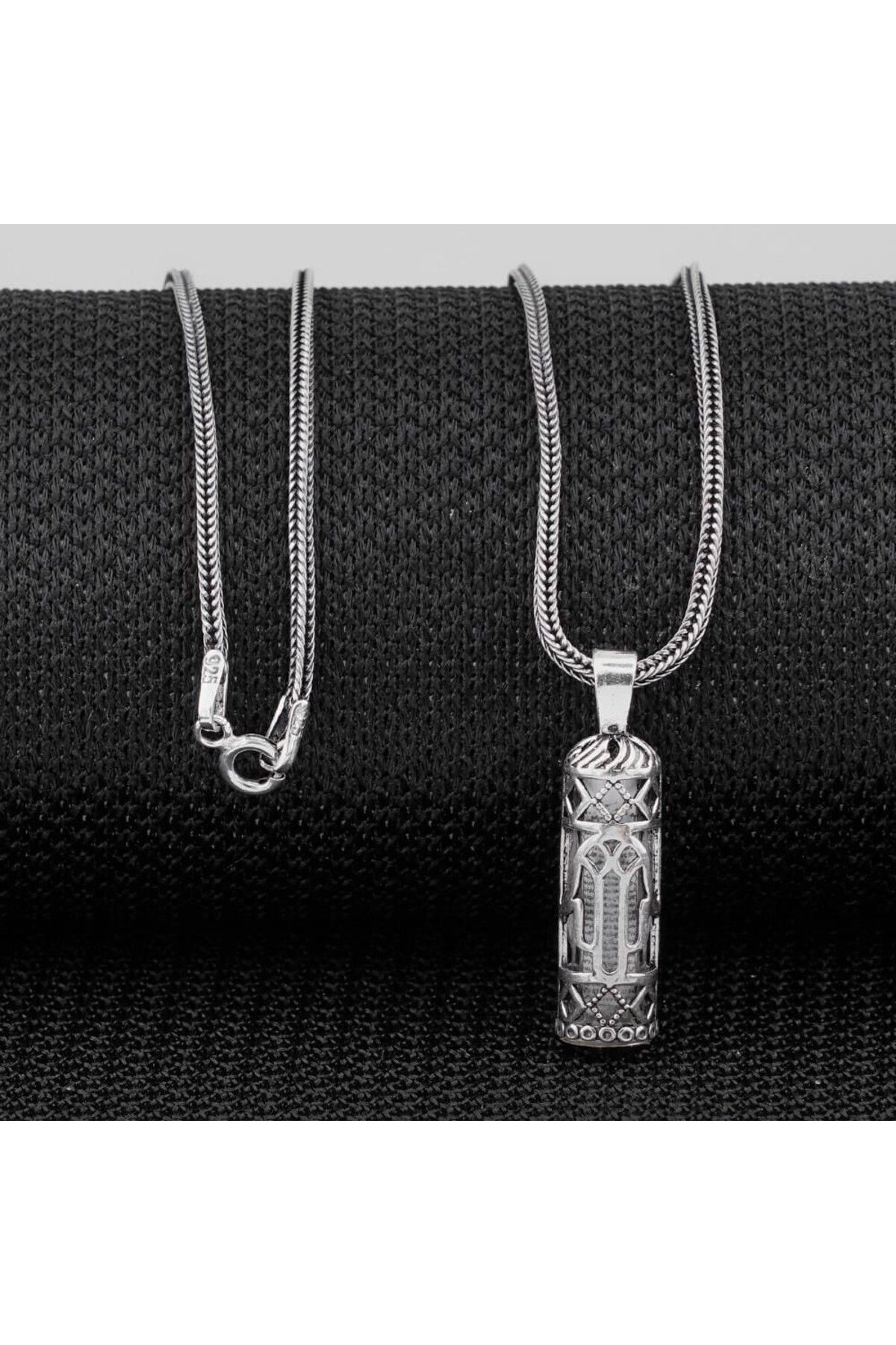 shop Silindir Tasarımlı Fatma Ananın Eli Kebir Dualı Cevşen 925 Ayar Gümüş Erkek Kolye