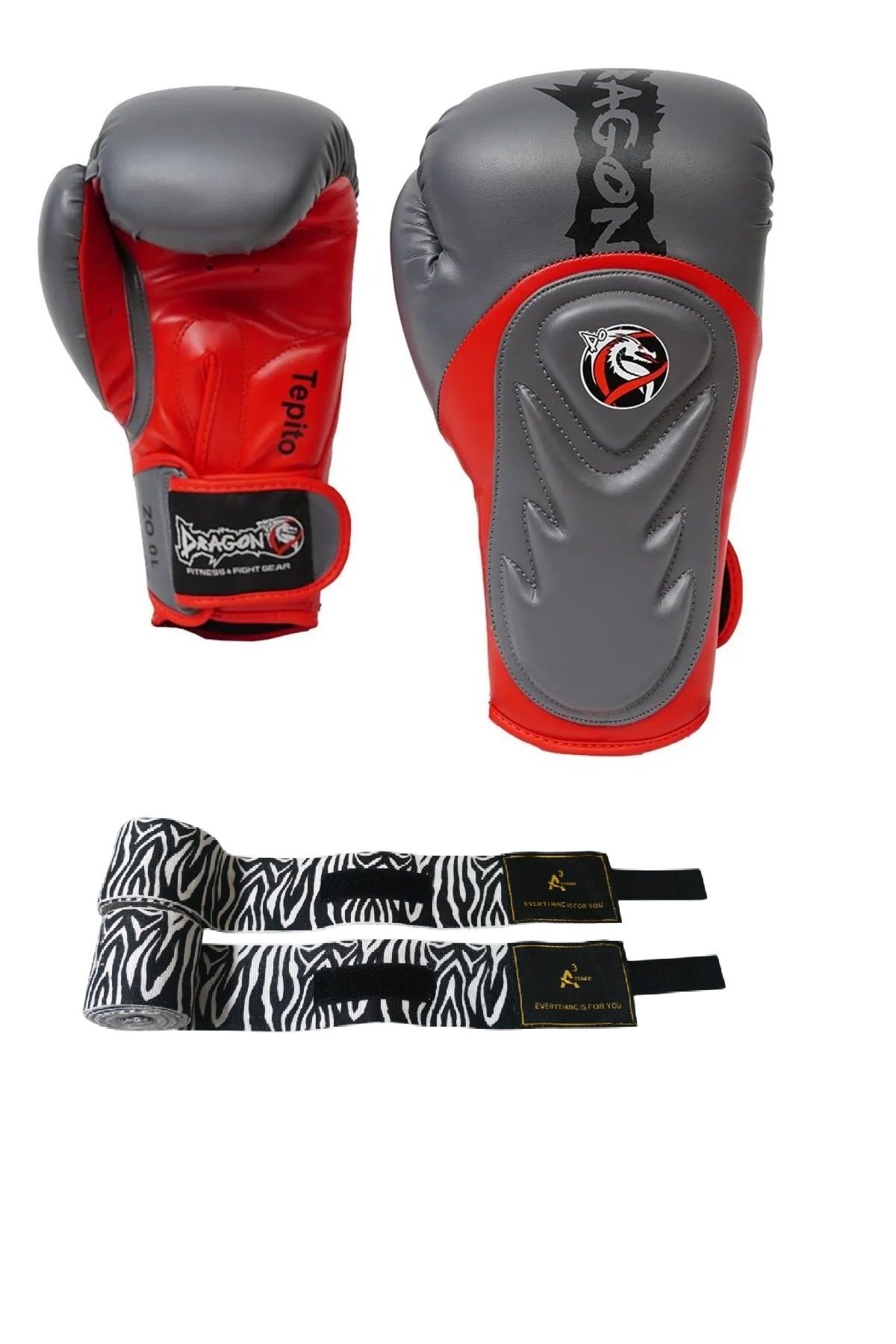 Dragondo Tepito Boks Eldiveni Muay Thai Kick Boks Eldiveni Ve A3 Store Bandajlı 2'li Set Gifttoom, Dragon