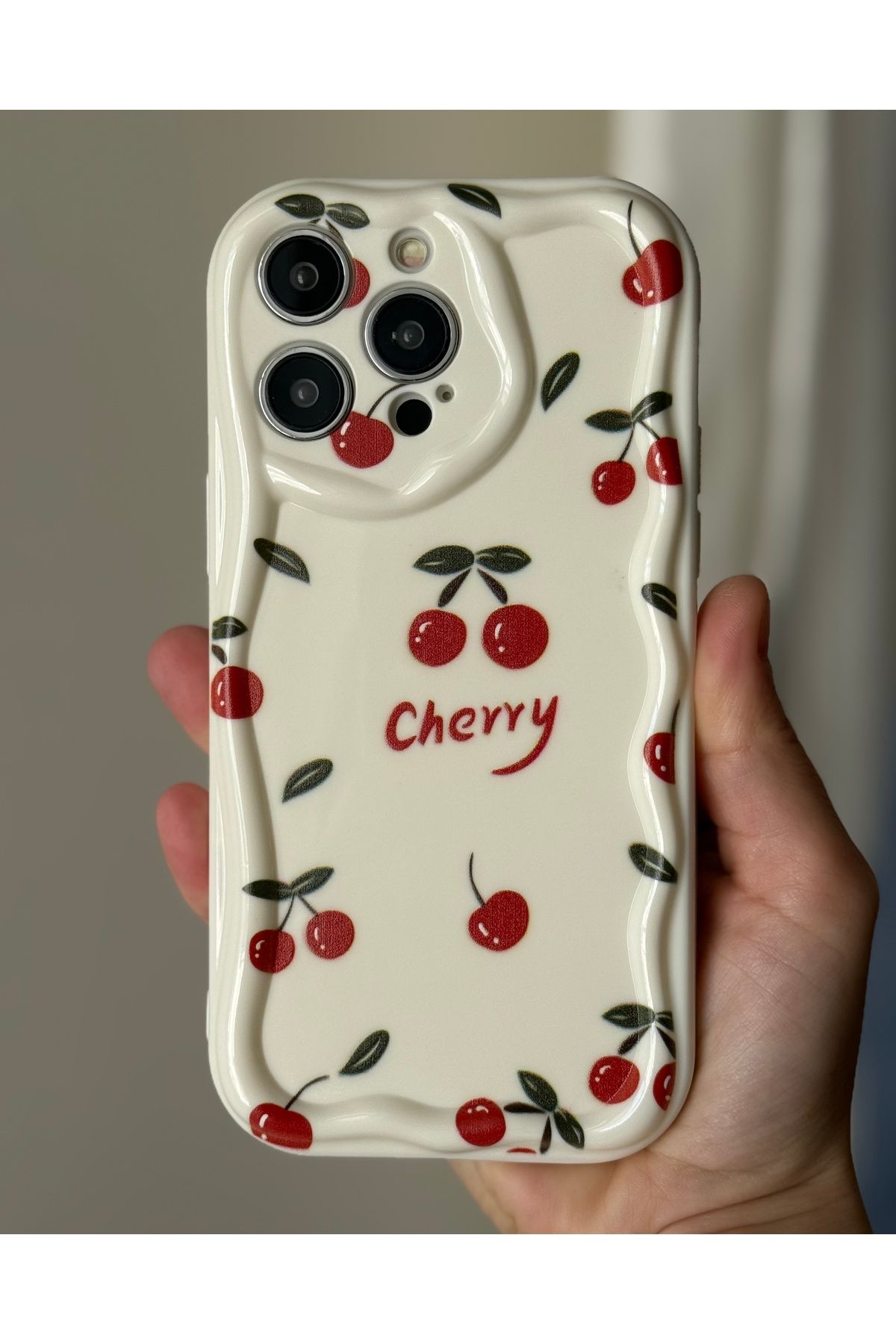 FİŞNEİLETİŞİM İPHONE 16 PRO UYUMLU KİRAZ DESENLİ CHERRY KILIF