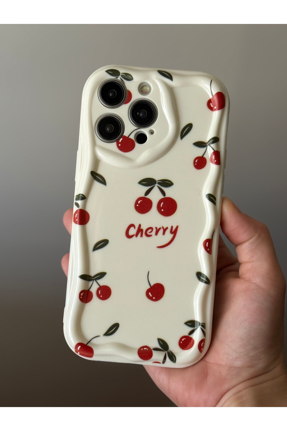 FİŞNEİLETİŞİM İPHONE 15 PROMAX UYUMLU KİRAZ DESENLİ CHERRY KILIF