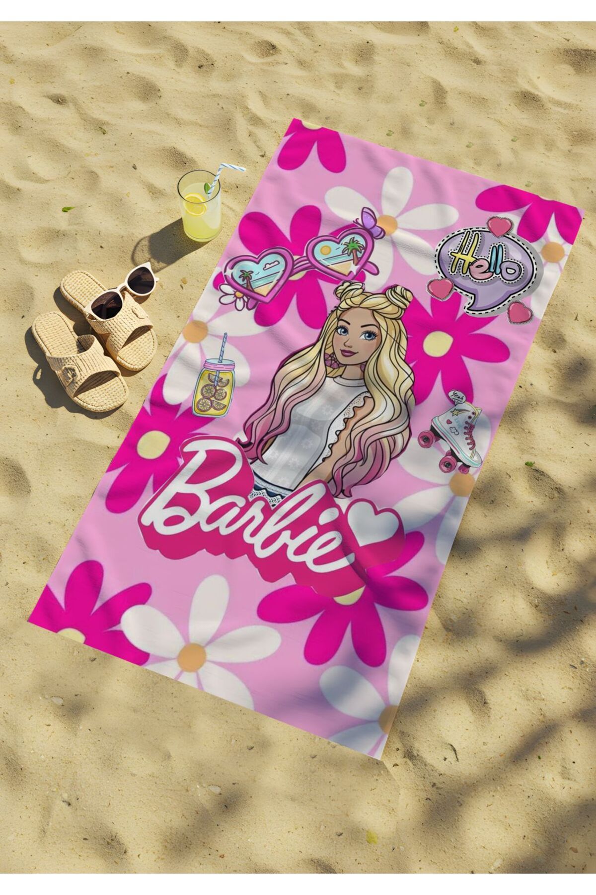 ministok Barbie Çocuk Plaj Havlusu
