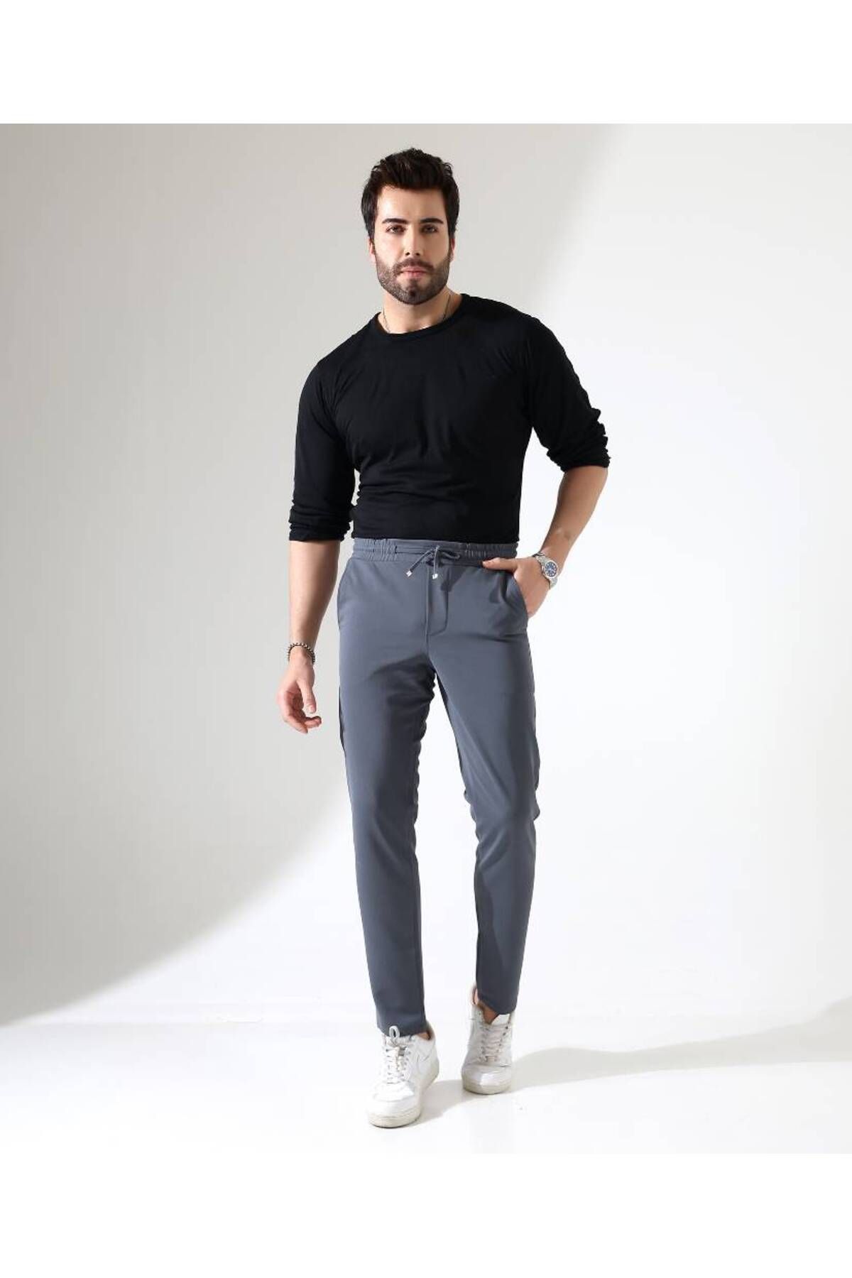 Benim Denim ERKEK BELİ TAM LASTİKLİ K.GRİ LOOSER JOGGER ÖRME RAHAT PANTOLON