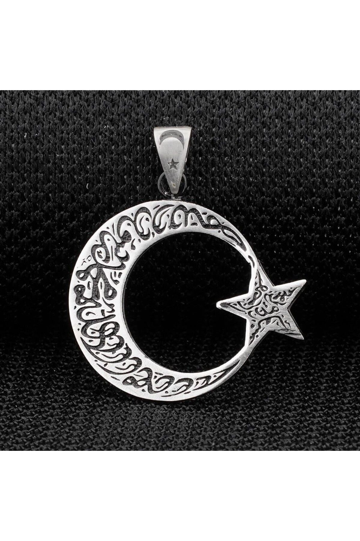 shop Ay Yıldız Dualı 925 Ayar Gümüş Erkek Kolye Ucu