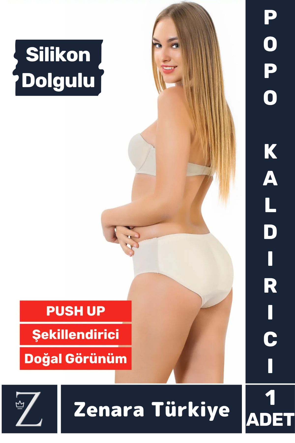 Zenara Özel Üretim İz İç Göstermez PUSH UP Kaymaz Popo Kaldıran Şekillendiren Destekleyici Dolgulu Korse