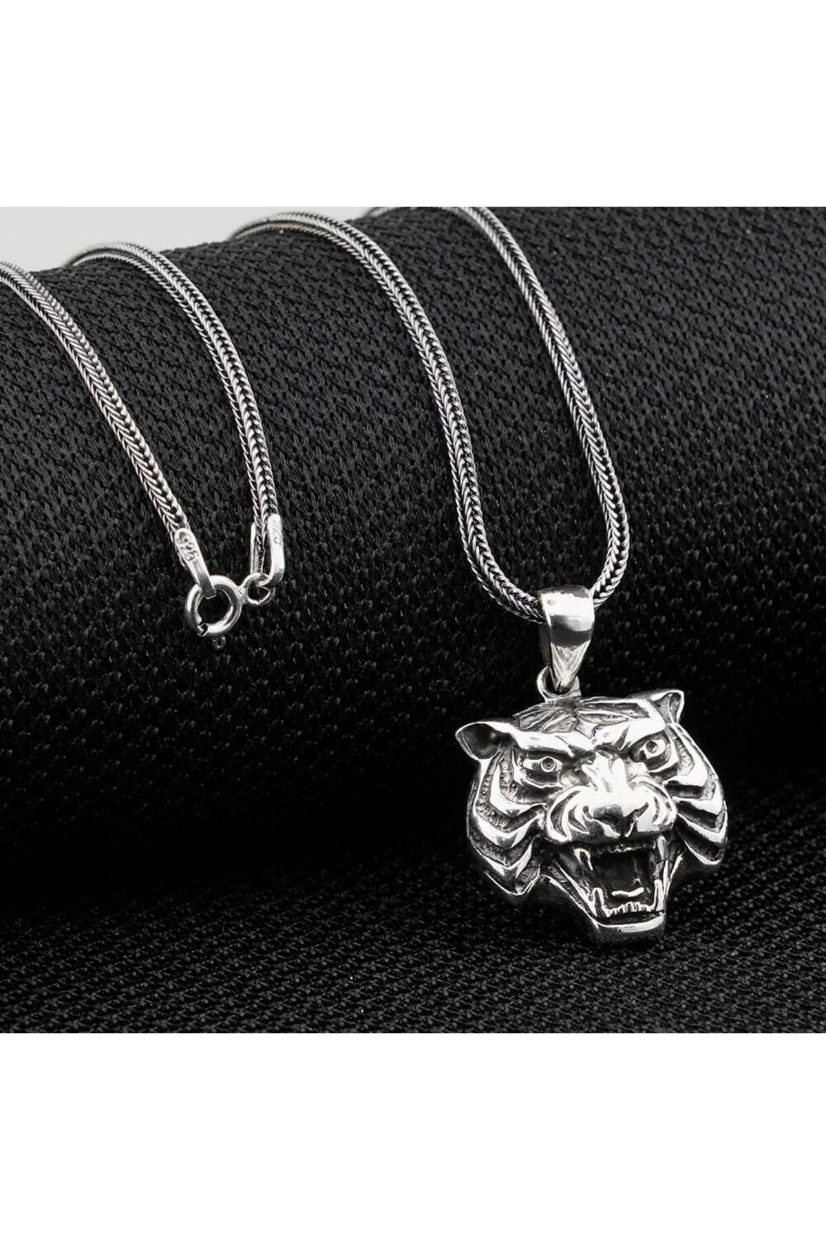 shop Kaplan Tasarımlı 925 Ayar Gümüş Erkek Kolye