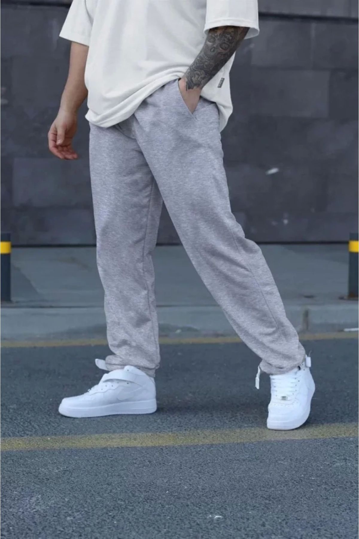 Butik Unisex İki İplik Eşofman Altı - Gri