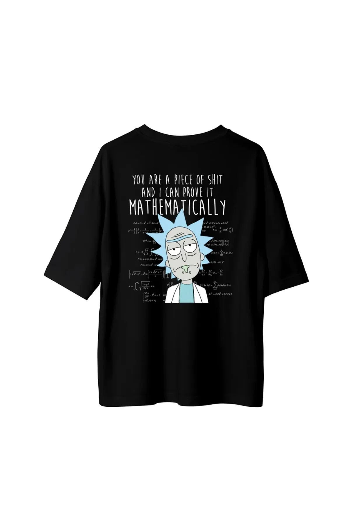 Koklonmoda Büyük Beden Unisex Rick&Morty Baskılı Oversize T-Shirt
