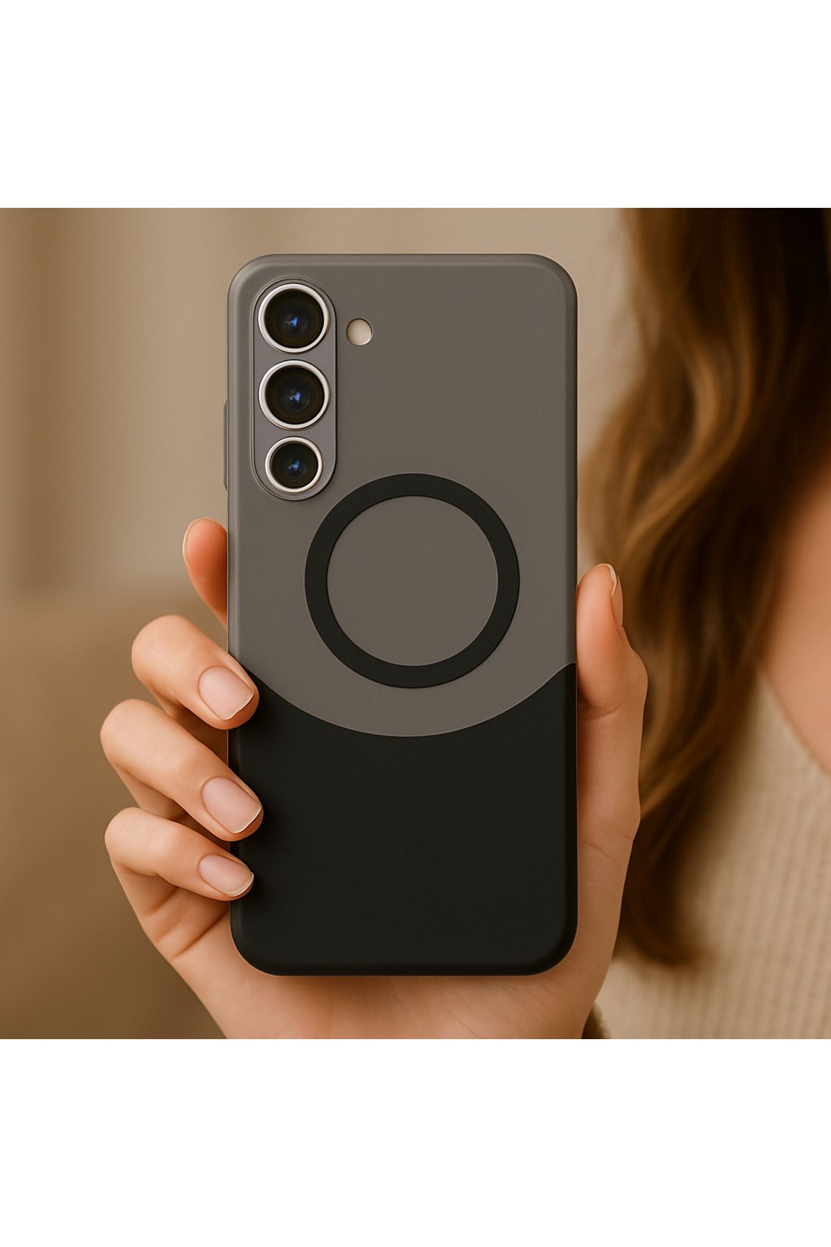 Rivor Galaxy S24 Plus & S25 Plus Kılıf Kamera Çıkıntılı Magsafe Destekli Mıknatıslı 2 Parça İnce Mat Kapak