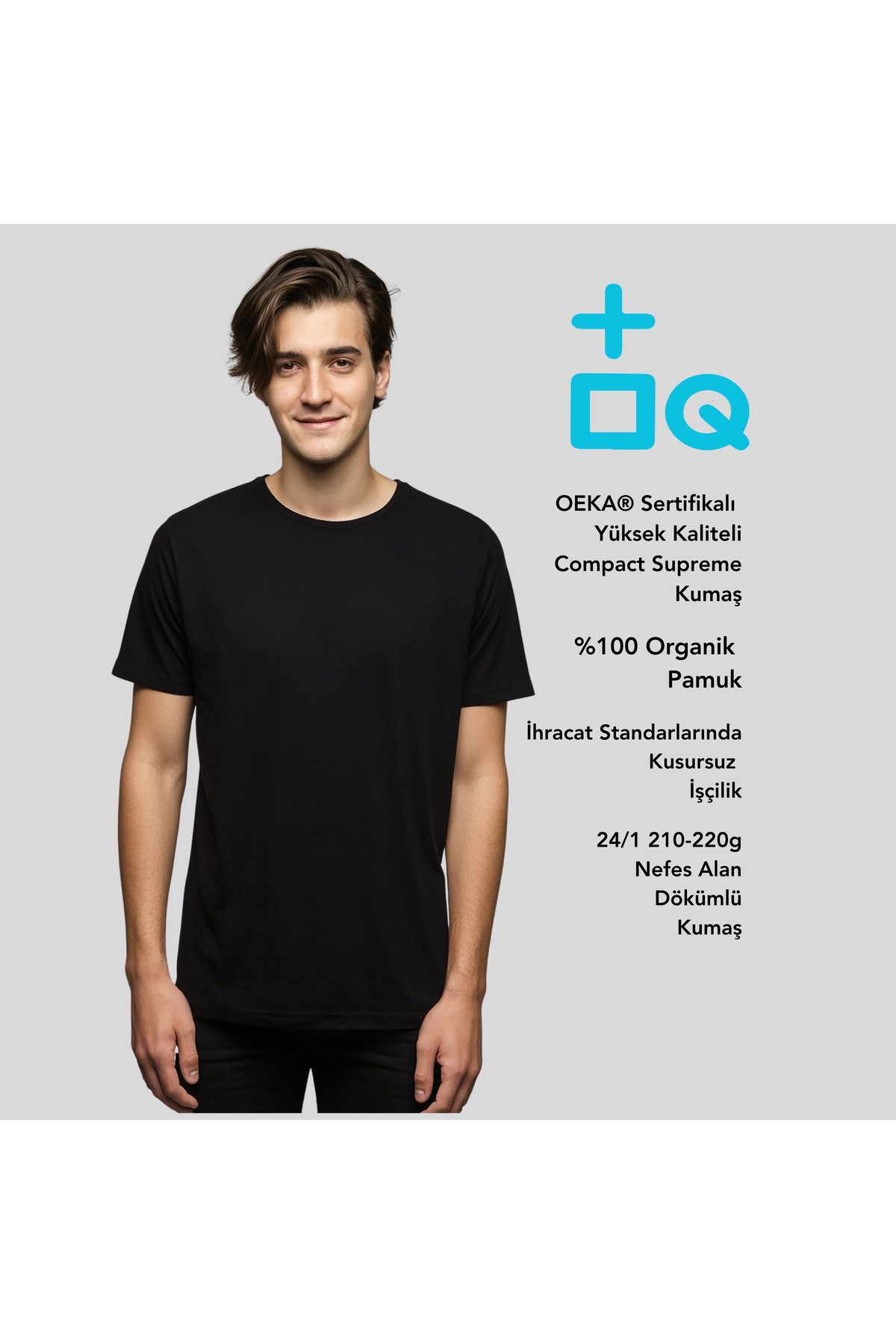 Ocean Quest Studio ~ Premium Kalite Siyah Regular Basic Tişört %100 Pamuklu