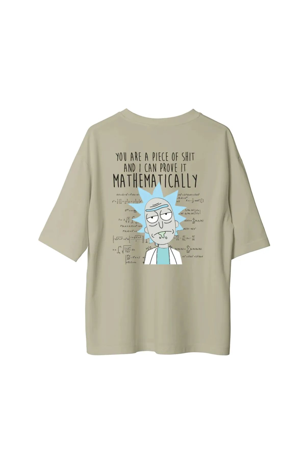Koklonmoda Büyük Beden Unisex Rick&Morty Baskılı Oversize T-Shirt