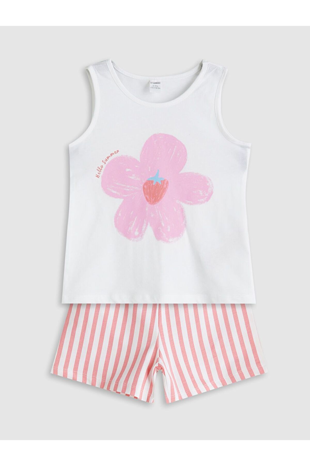 LC Waikiki LCW Kids Çiçekli Kız Çocuk Tişört ve Şort 2'li
