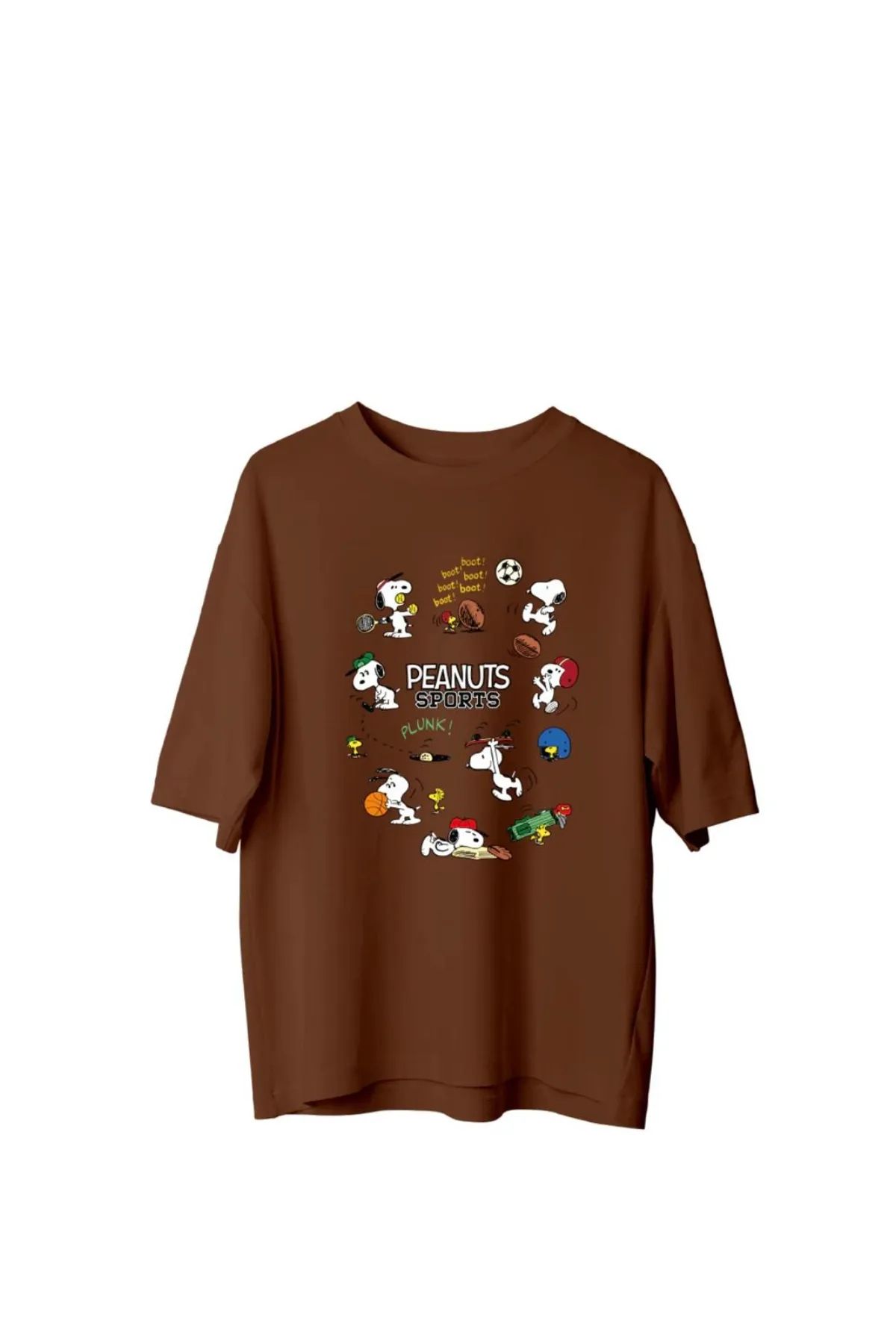 Koklonmoda Unisex Peanut Sports Baskılı Oversize T-Shirt