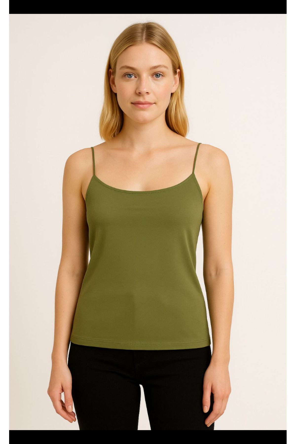 Mayer Butik İnce İp Askılı Uzun Crop