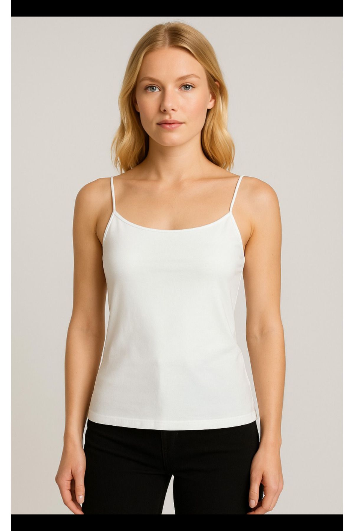 Mayer Butik İnce İp Askılı Uzun Crop