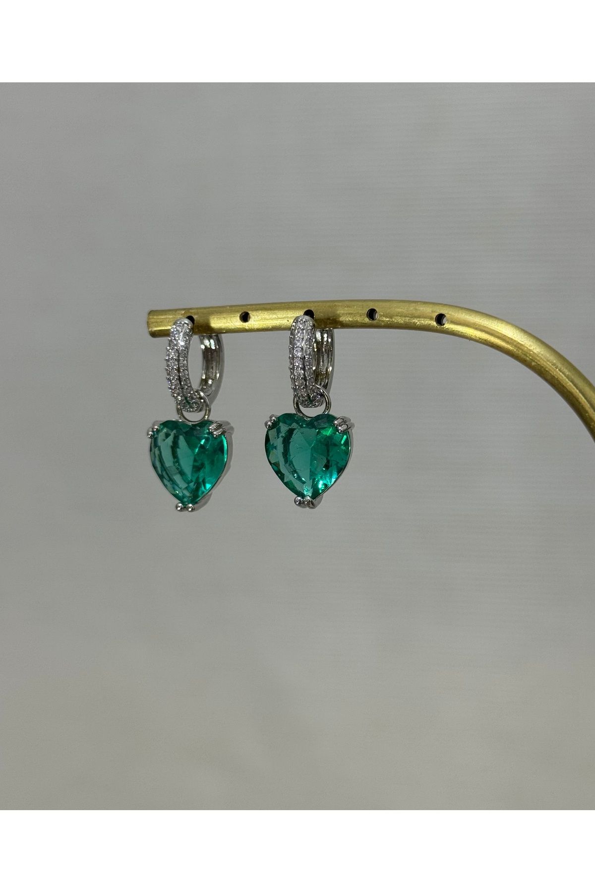 XUPING JEWELRY 316L zirkon taşlı kalpli Çelik küpe paslanmaz kararmaz