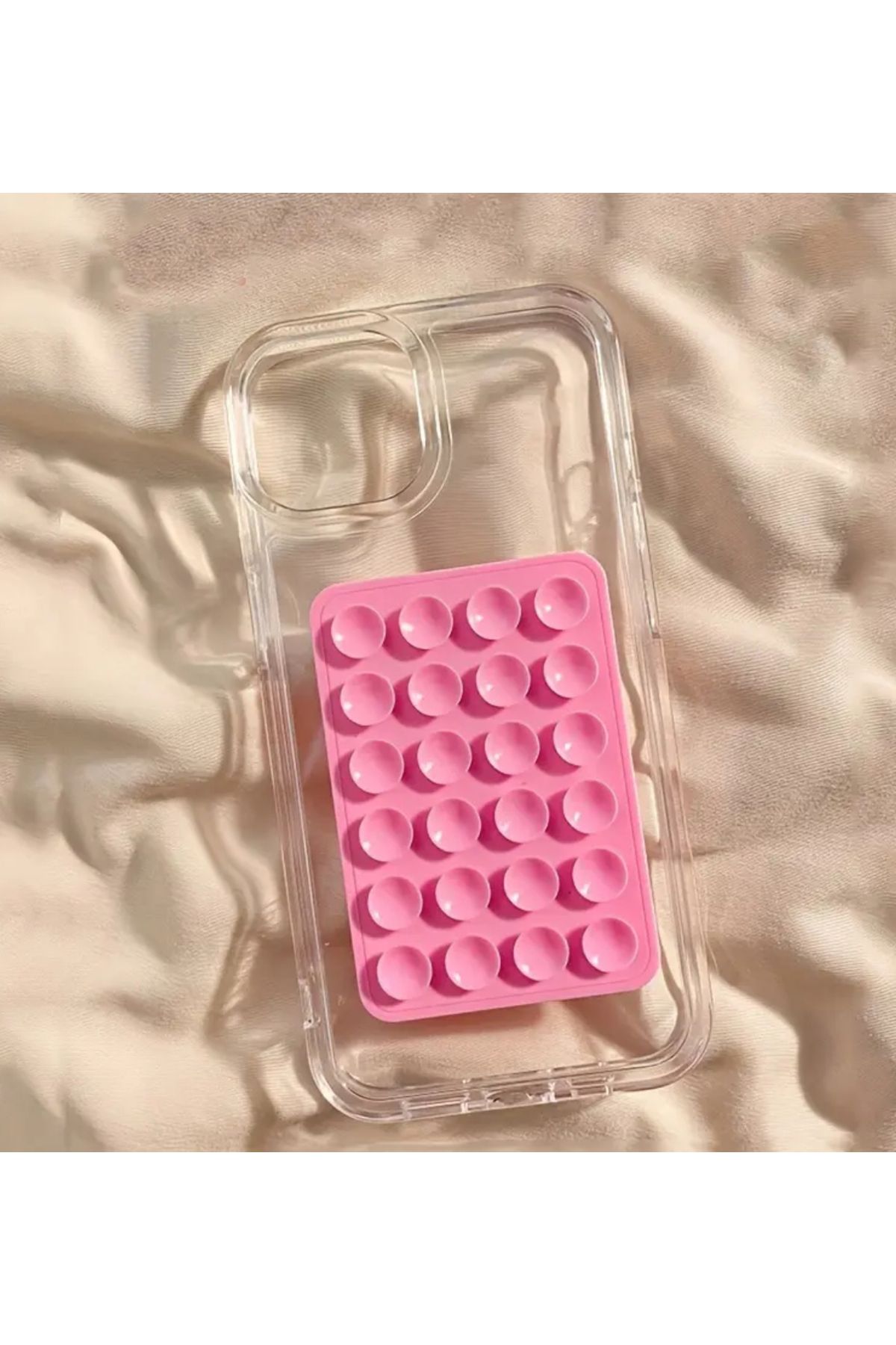 EDELFU iPhone 16 PRO UYUMLU Şeffaf Arkası Sararmaz Yanları Yumuşak Vantuzla Beraber Set Koruyucu Kılıf