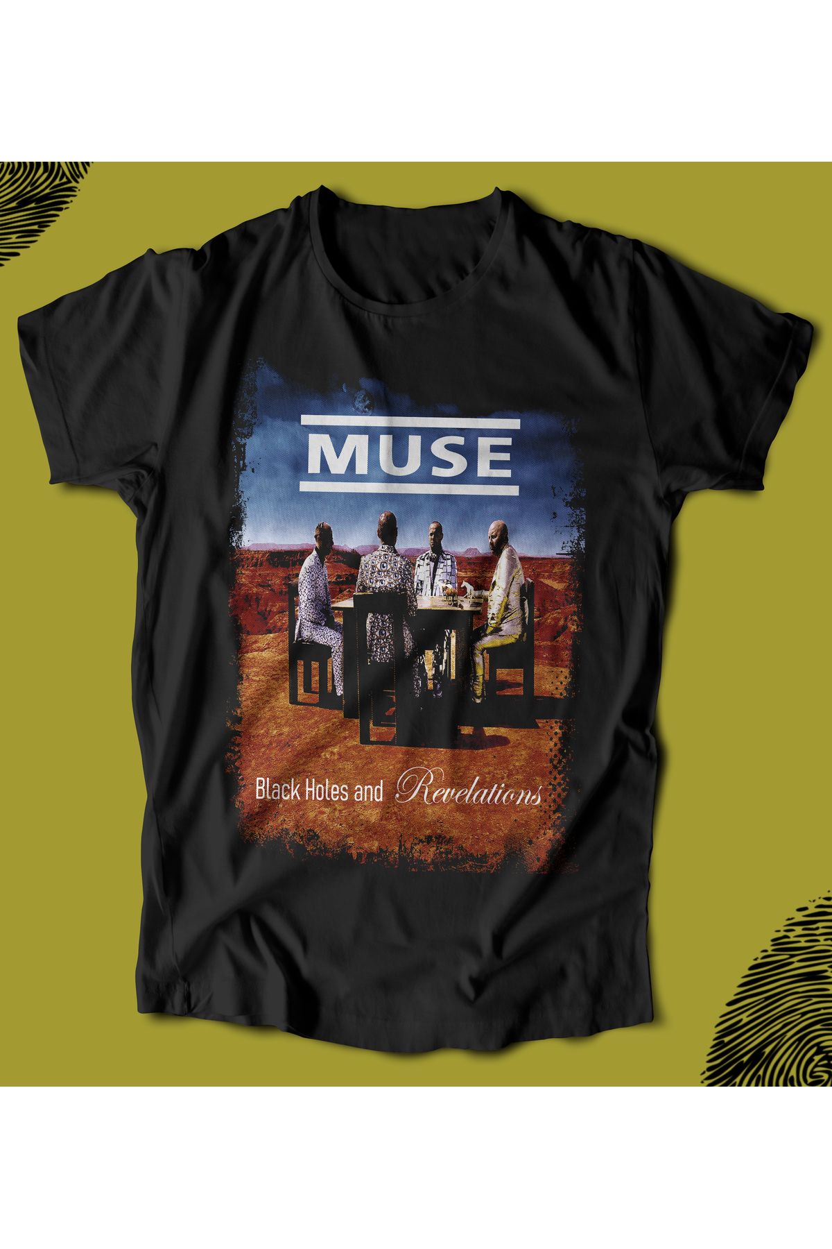 BUTSHIRT BU Tişört 'Muse – Black Holes and Revelations‘ Baskılı 'Regular-Fit' Unisex Tişört