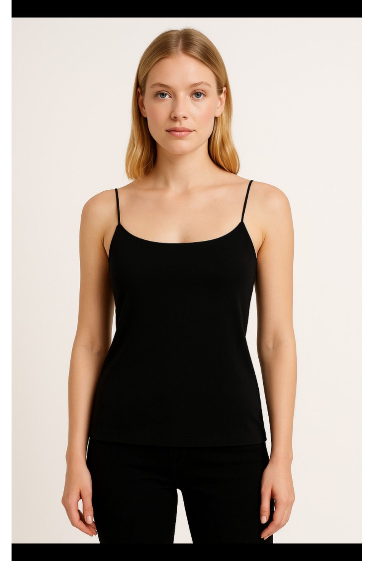 Mayer Butik İnce İp Askılı Uzun Crop