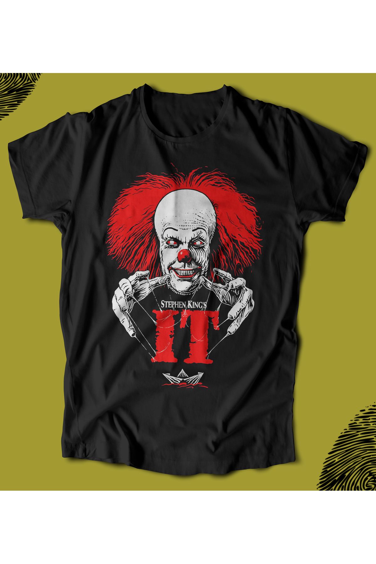 BUTSHIRT BU Tişört 'Stephen King – IT - 'O' ‘ Baskılı 'Regular-Fit' Unisex Tişört