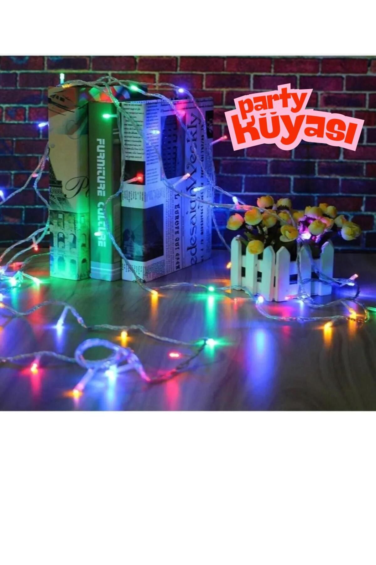 partyrüyası Renkli Fişli Led 10 Mt 8 Modlu Şerit Led Dekor Lambası Animasyonlu Yılbaşı Ağacı Işığı