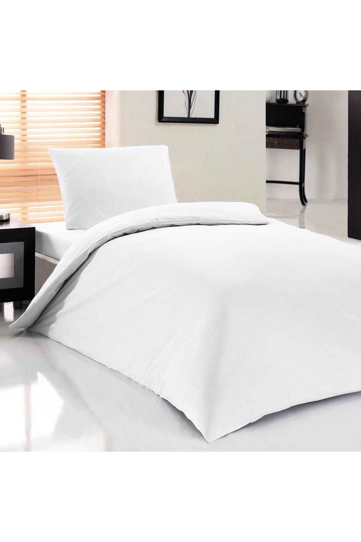 merland benvecocuk Otel Tipi Tek Kişilik Nevresim Takımı Beyaz