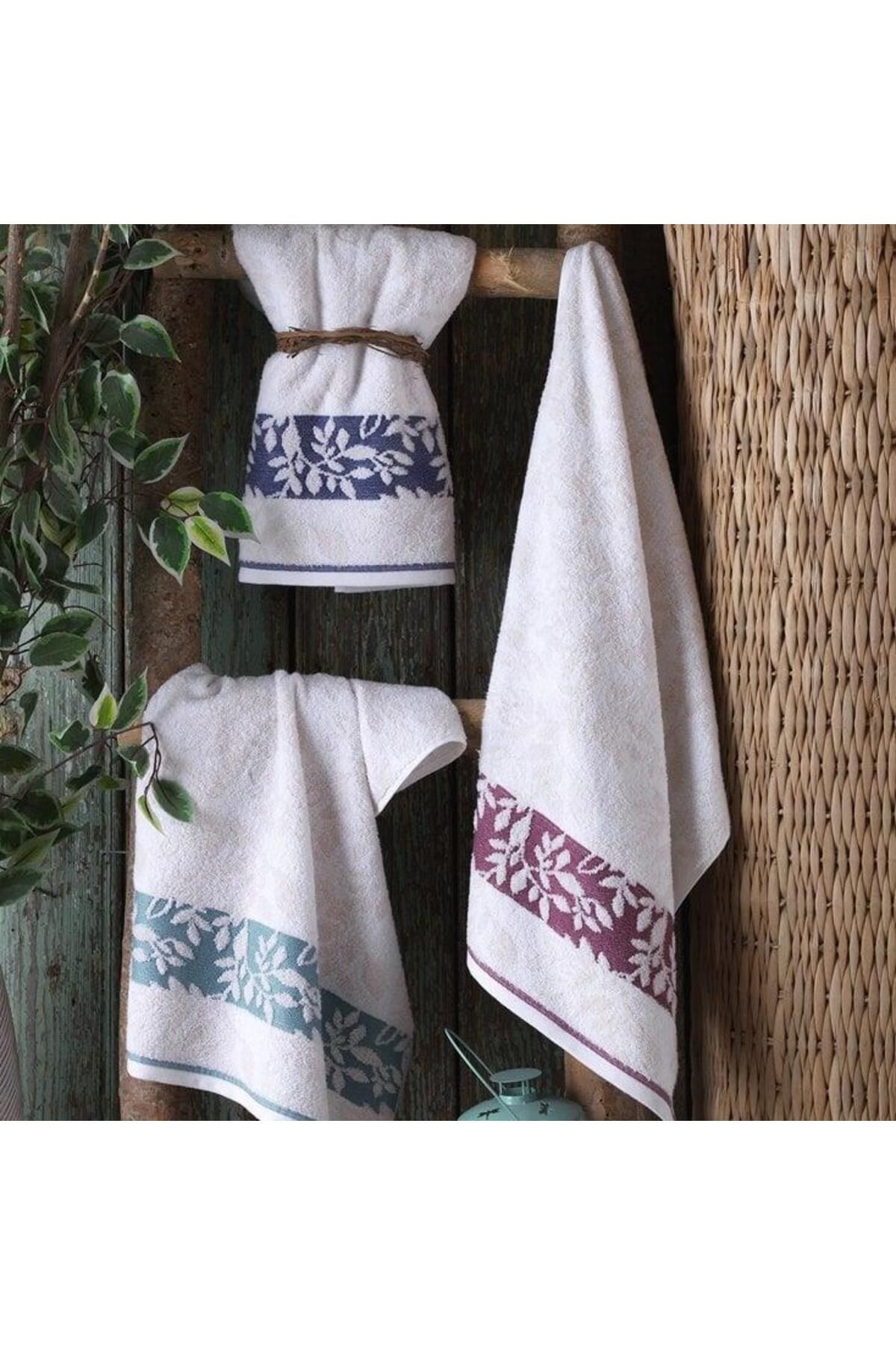 merland benvecocuk Pamuk 6´lı 50x90 Havlu Seti Spring Mavi