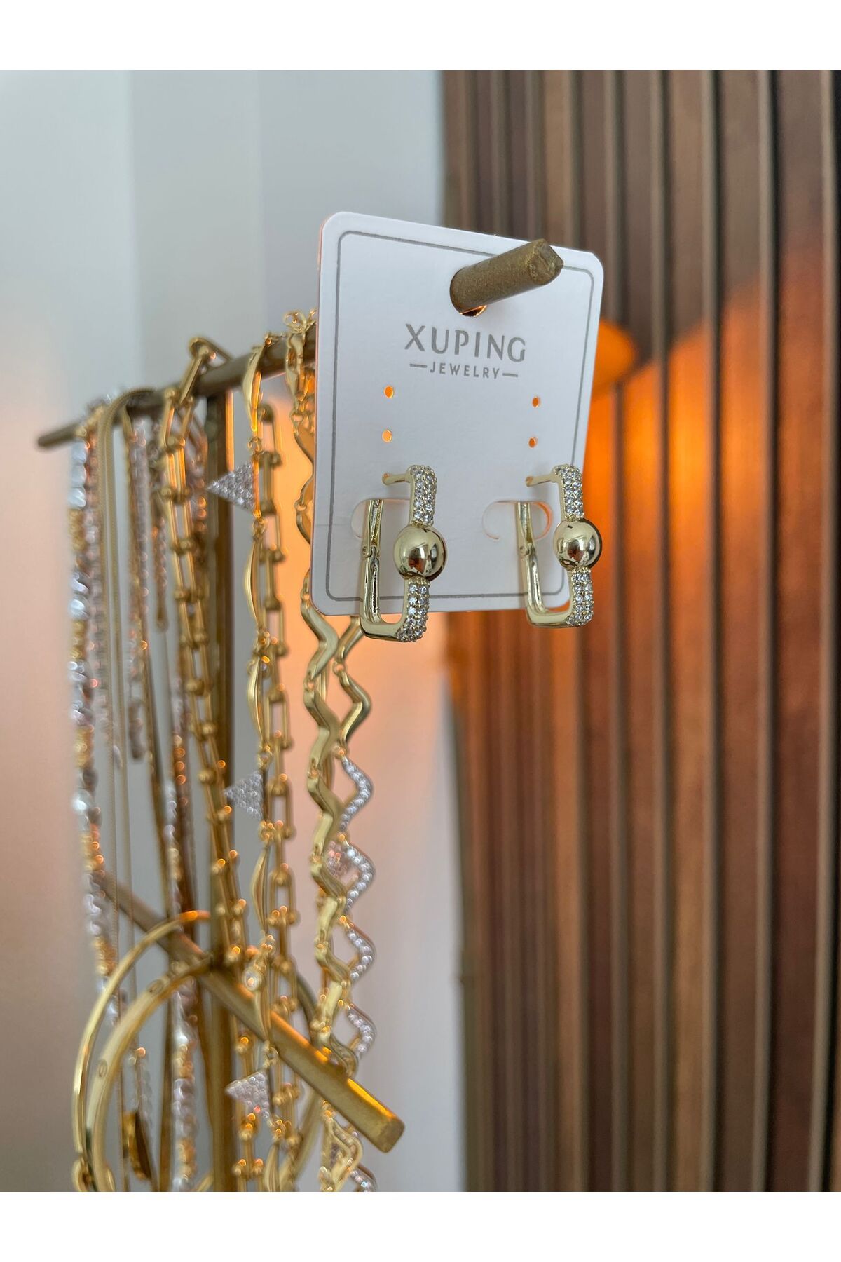 XUPING JEWELRY Zirkon Taşlı Pençe Küpe