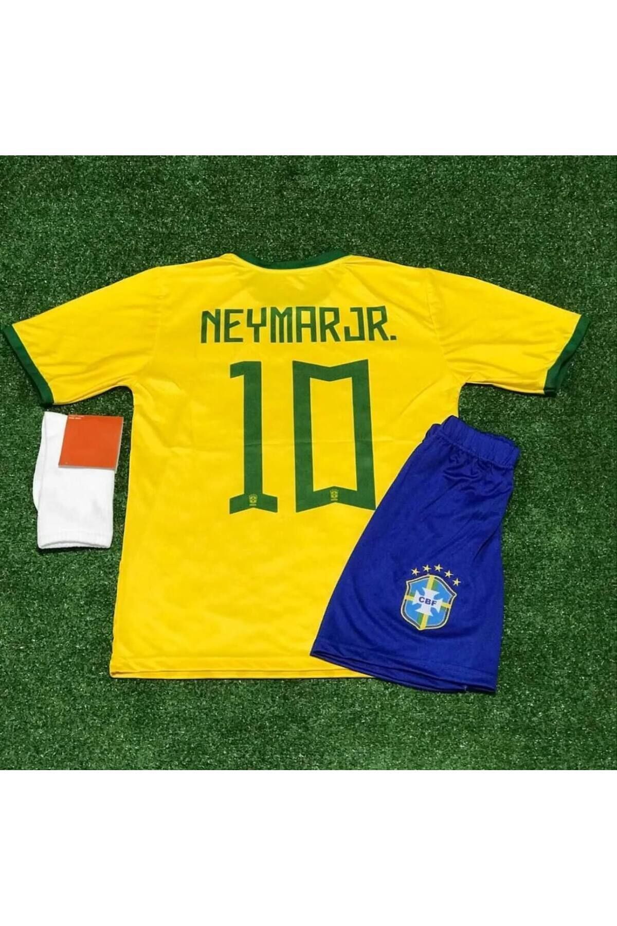 Atlas Global Efsane Brezilya Neymar 2023/24 Yeni Sezon Çocuk Forması Şort Çorap 3'lü Set