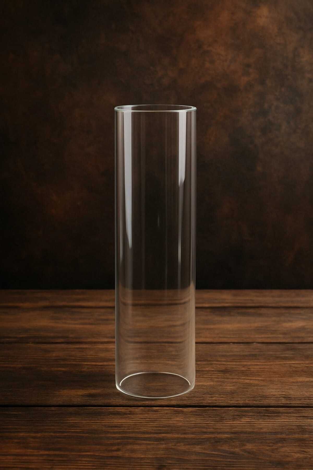 Kera Glass FIYA STORE 40 cm Isıya Dayanıklı Silindir Boru Cam Şeffaf, 10 cm Çap, Yedek Cam Tüp
