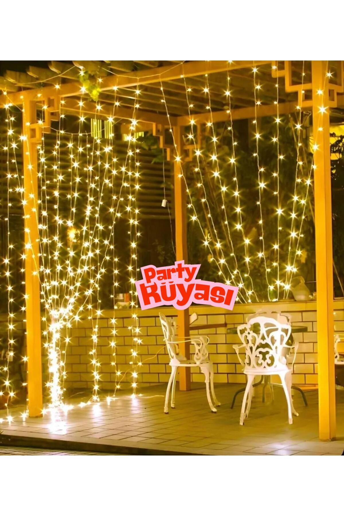 partyrüyası 300 Ledli Perde Led Işık 3x3 Metre 220v Fişli Iç Ve Dış Mekan Ambiyans Süs Ve Dekor Led Işık