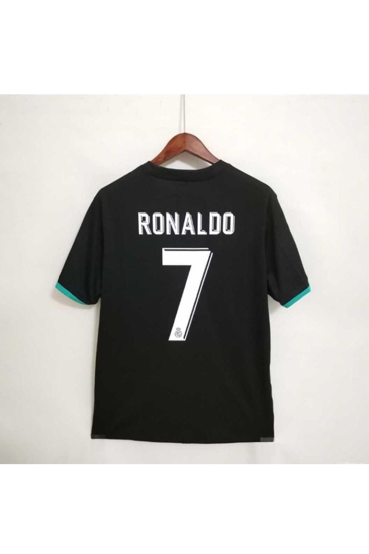 Lion Spor Cristiano Ronaldo R'eal M'adrid 2017-2018 Kısa Kollu Siyah Yetişkin Futbol Forması