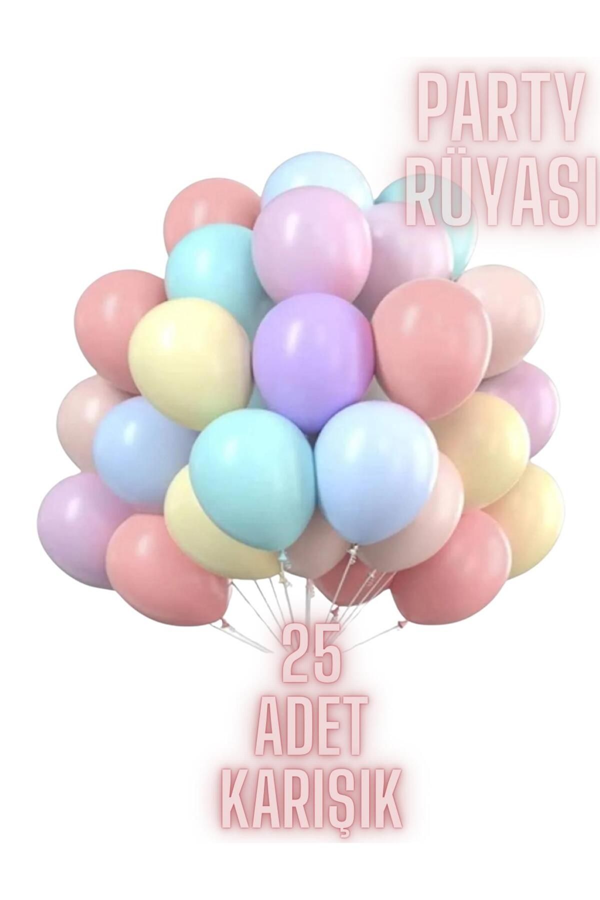 partyrüyası 25 Adet Unicorn Karışık Renk Soft Pastel Makaron Balon
