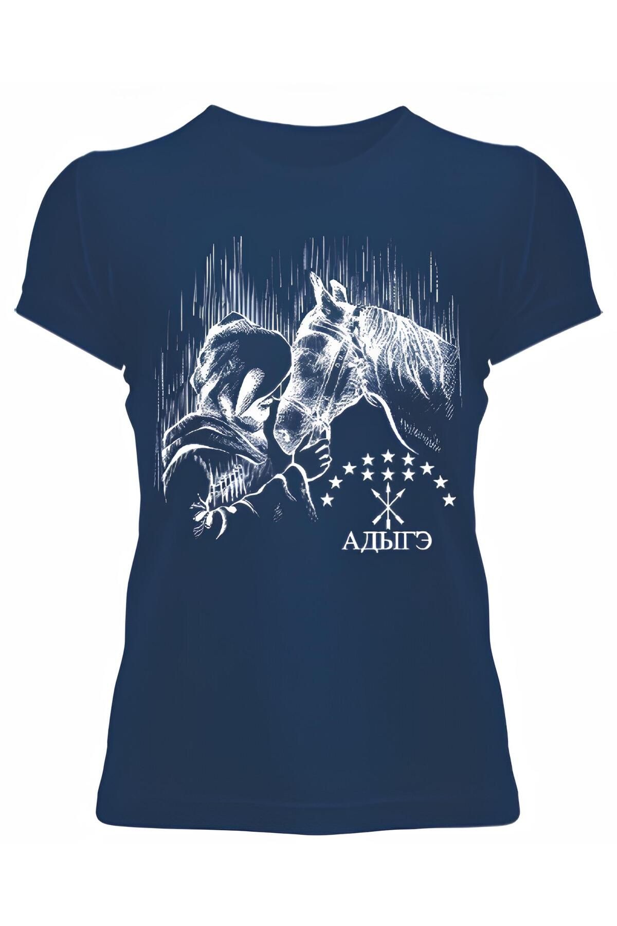 DZİWAWA Abrek Baskılı Kadın T shirt