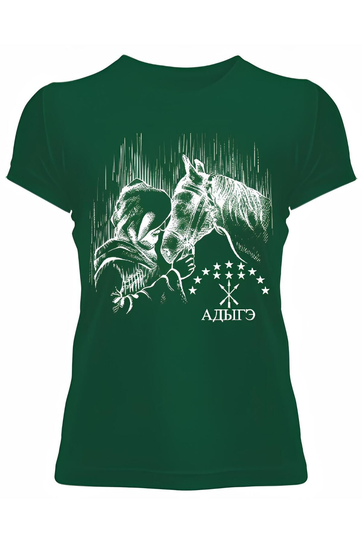 DZİWAWA Abrek Baskılı Kadın T shirt