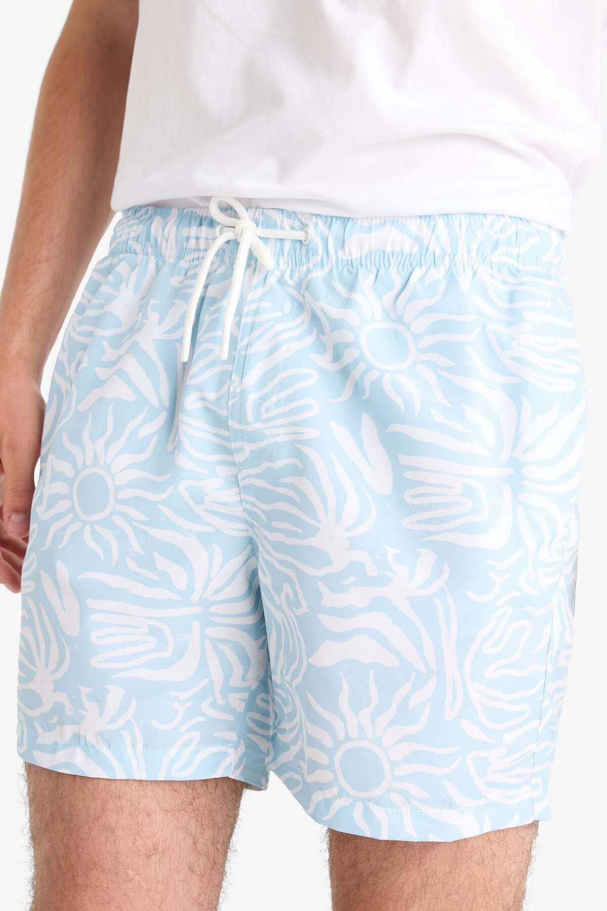 DeFacto-Gemusterte kurze Badeshorts mit Netzfutter E0974AX25HS 6