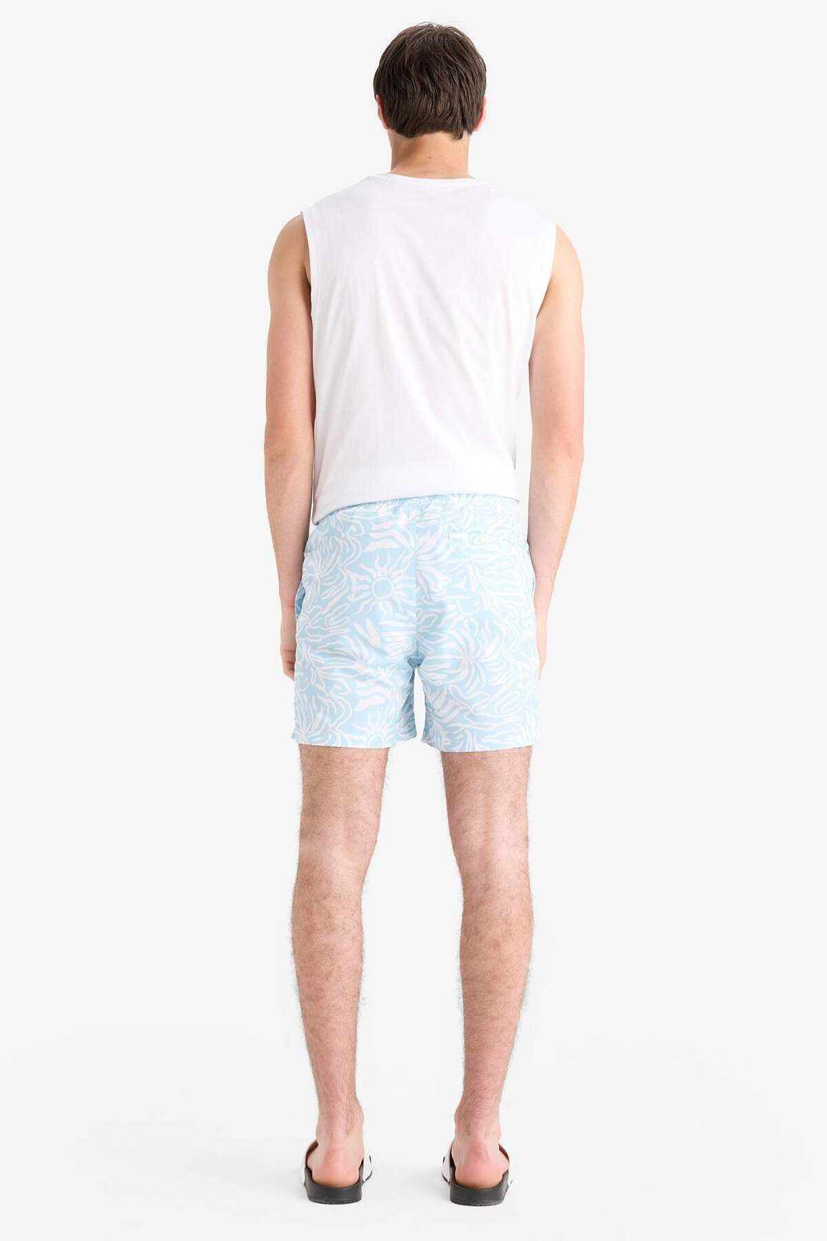 DeFacto-Gemusterte kurze Badeshorts mit Netzfutter E0974AX25HS 7
