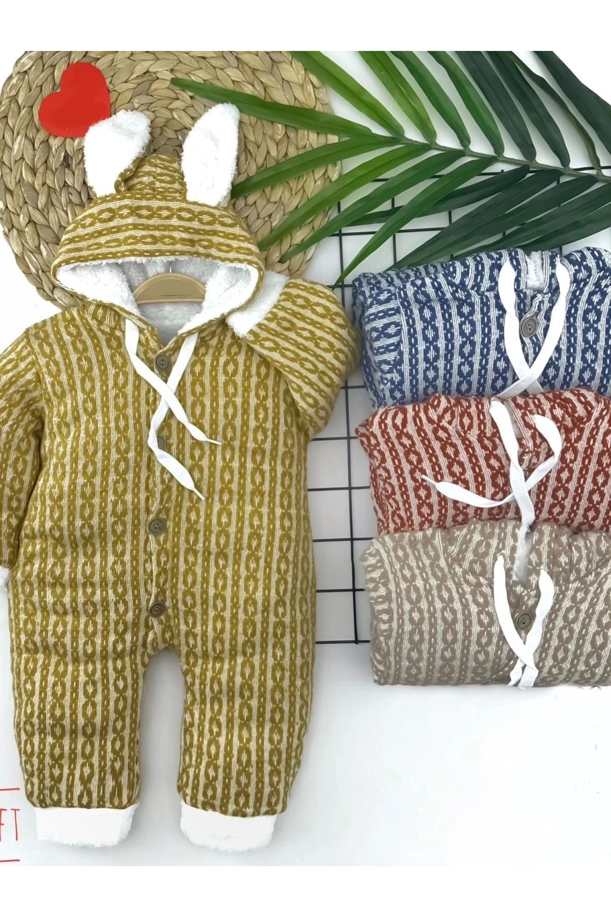 POLEXP Yumuşak Yün Bebek Kulaklı Tulum