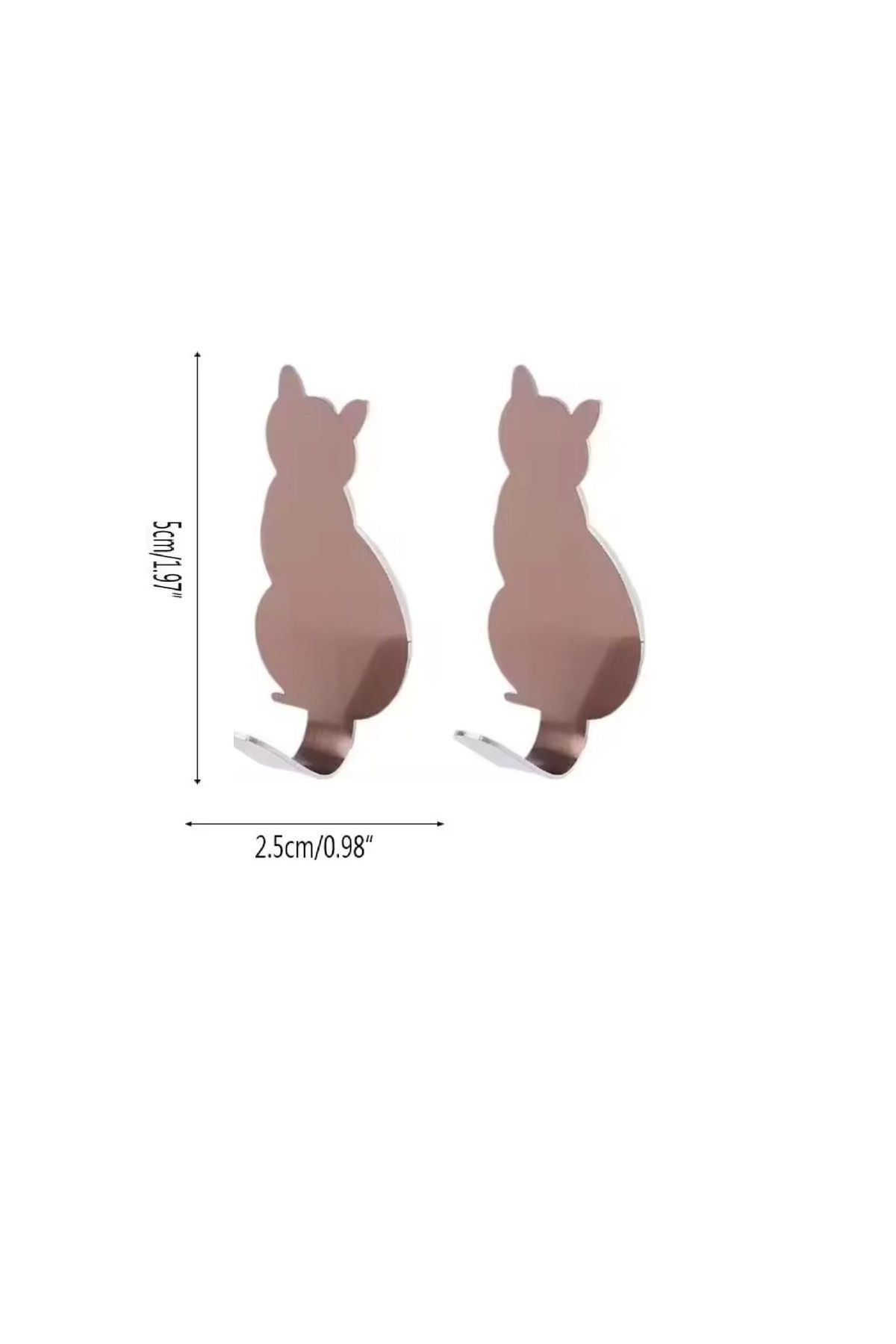 BGA 2 adet yapışkanlı Metal kedi askılık anahtarlık banyo kapı kedi askılık 5cmx2,5cm