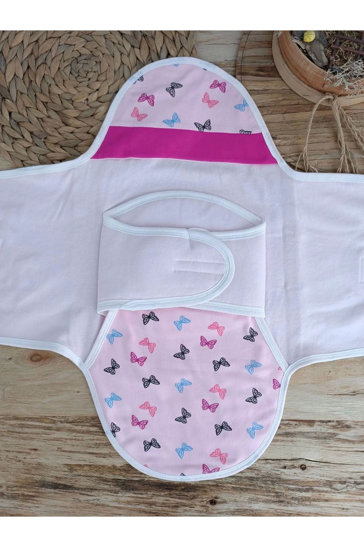 POLEXP Özel Tasarım Pembe Nakışlı Kundak
