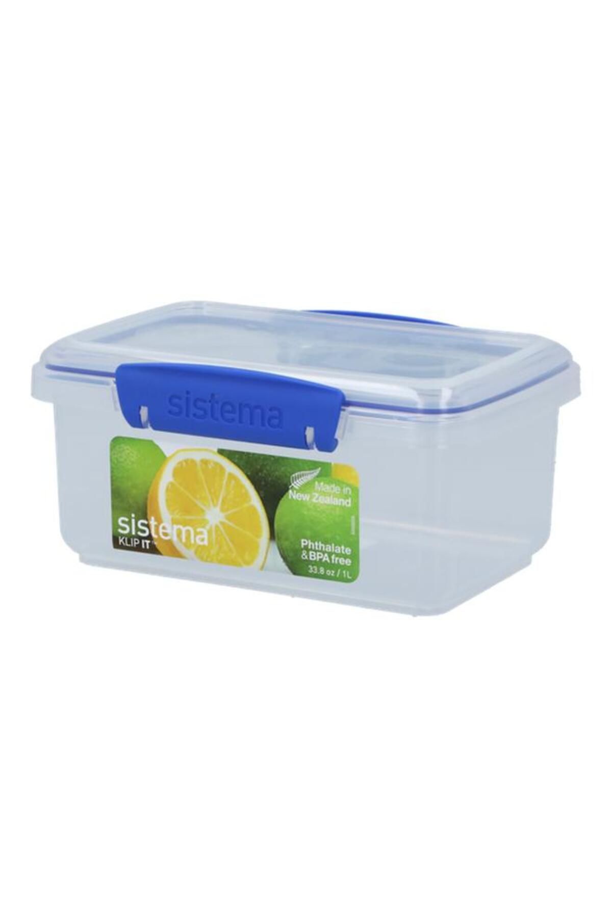 Generic-sistema Klip It Rectangular Food Storage Container Clear and Blue 1 Liter (Multicolour) 2