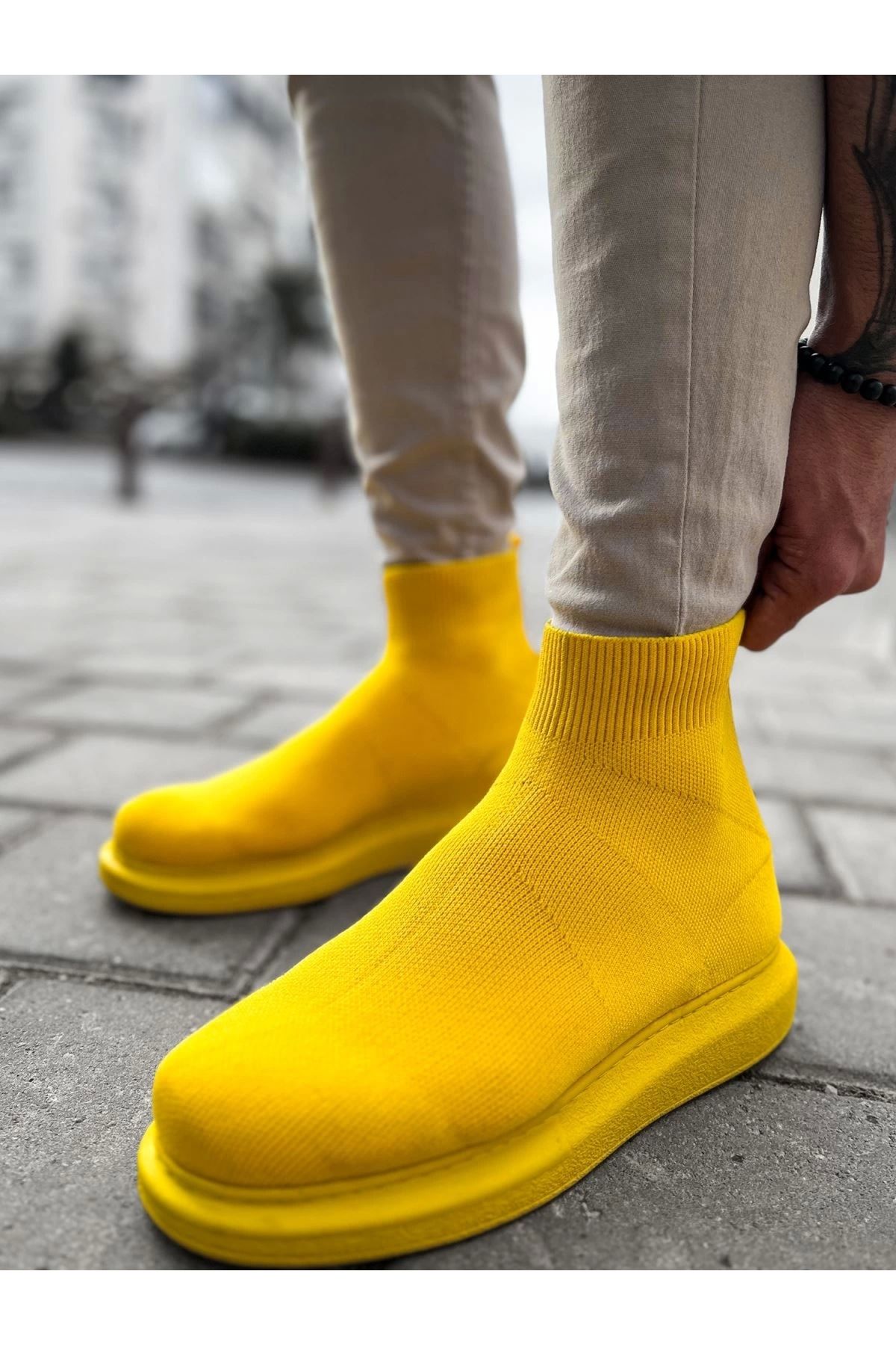 POLEXP Trendy ve Rahat Sarı Erkek Ayakkabı