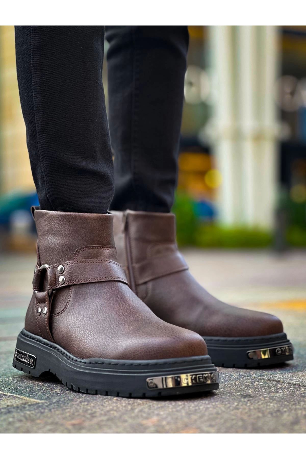 POLEXP Outdoor Aktiviteler İçin Dayanıklı Erkek Bot - Kahve