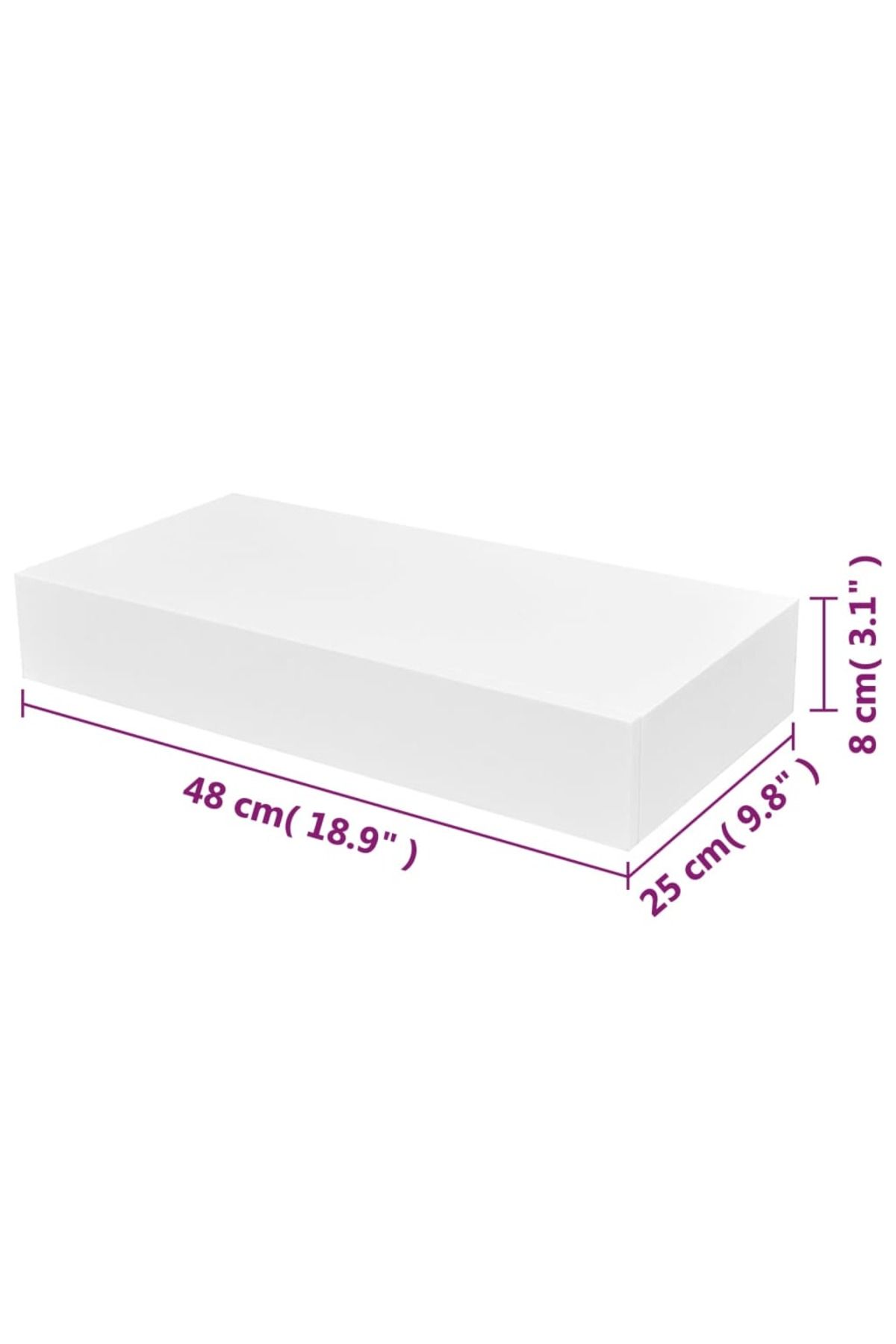 vidaxl-White MDF Floating Wall Display Shelf 1 Drawer Book/DVD Storage 3