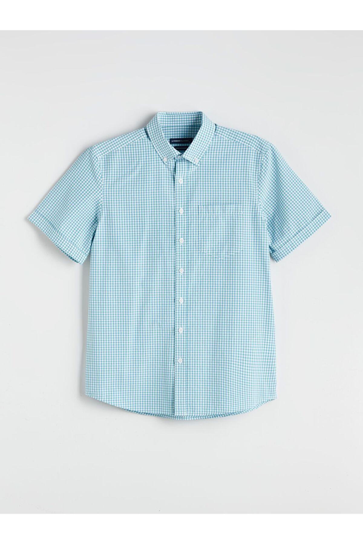 LC Waikiki LCWAIKIKI Classic Regular Fit Kısa Kollu Ekose Poplin Erkek Gömlek