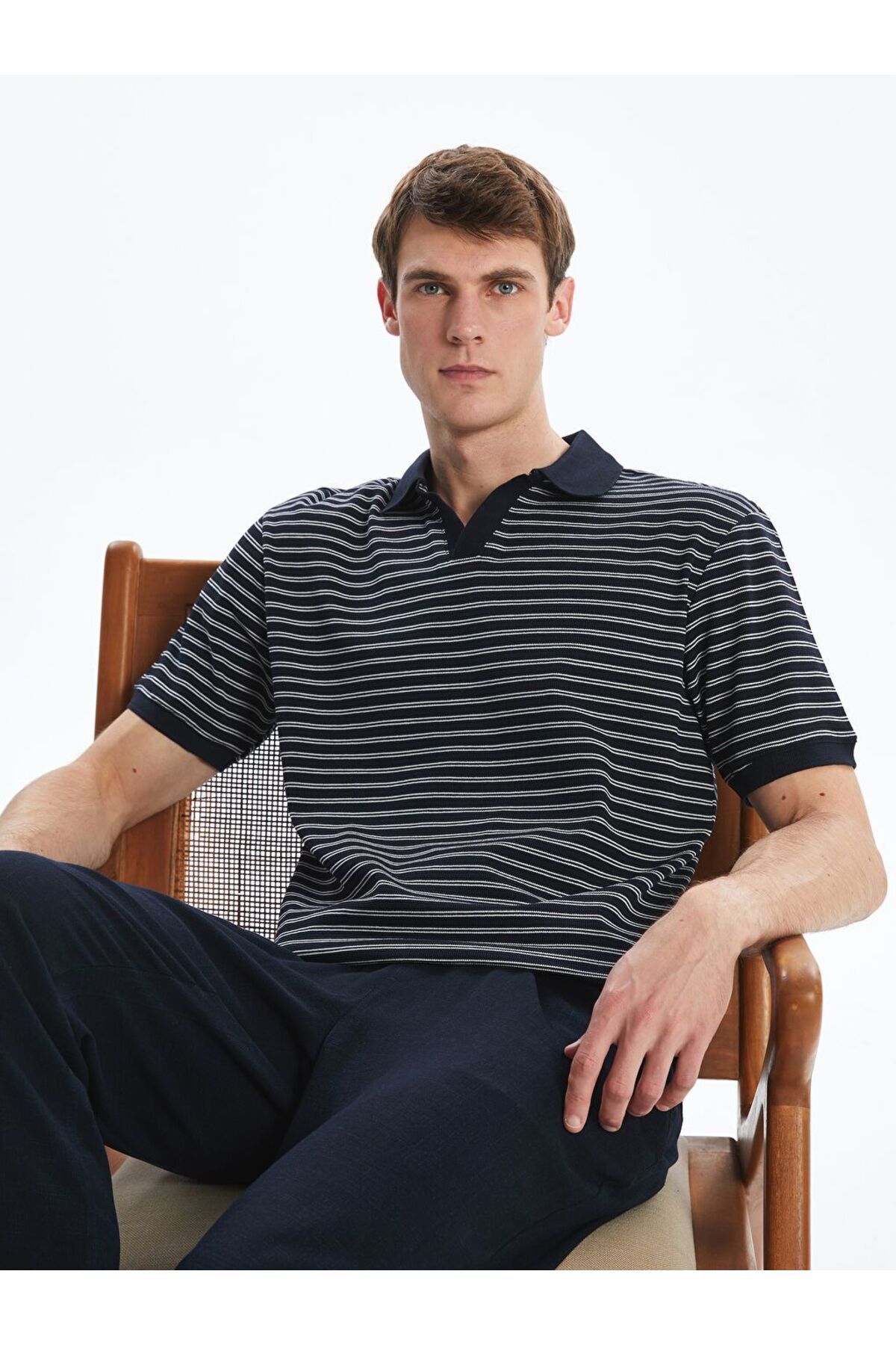 LC Waikiki LCW Vision Polo Yaka Çizgili Erkek Tişört