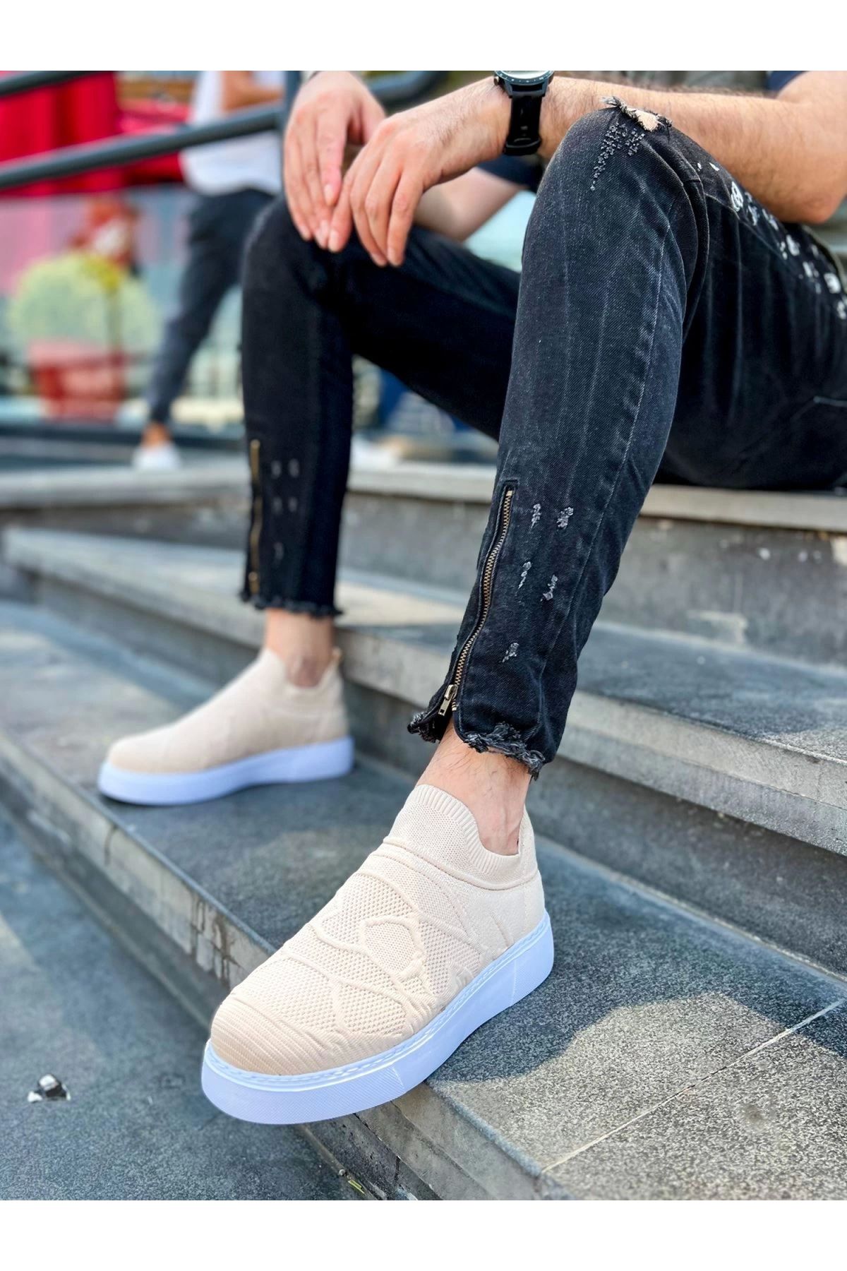 POLEXP Trendy ve Şık Erkek Bej Ayakkabı