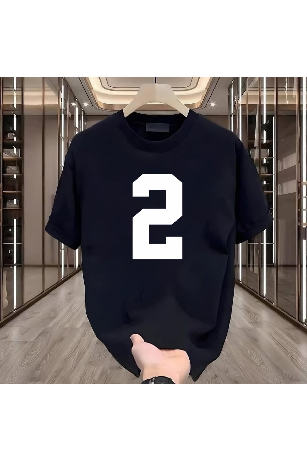 ROVELLA 2 Baskılı Siyah Oversize Erkek Tshirt